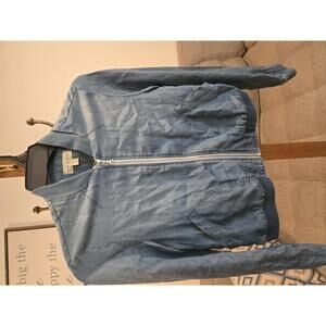 Cloth & Stone Women's Denim Bomber Jacket Size Small